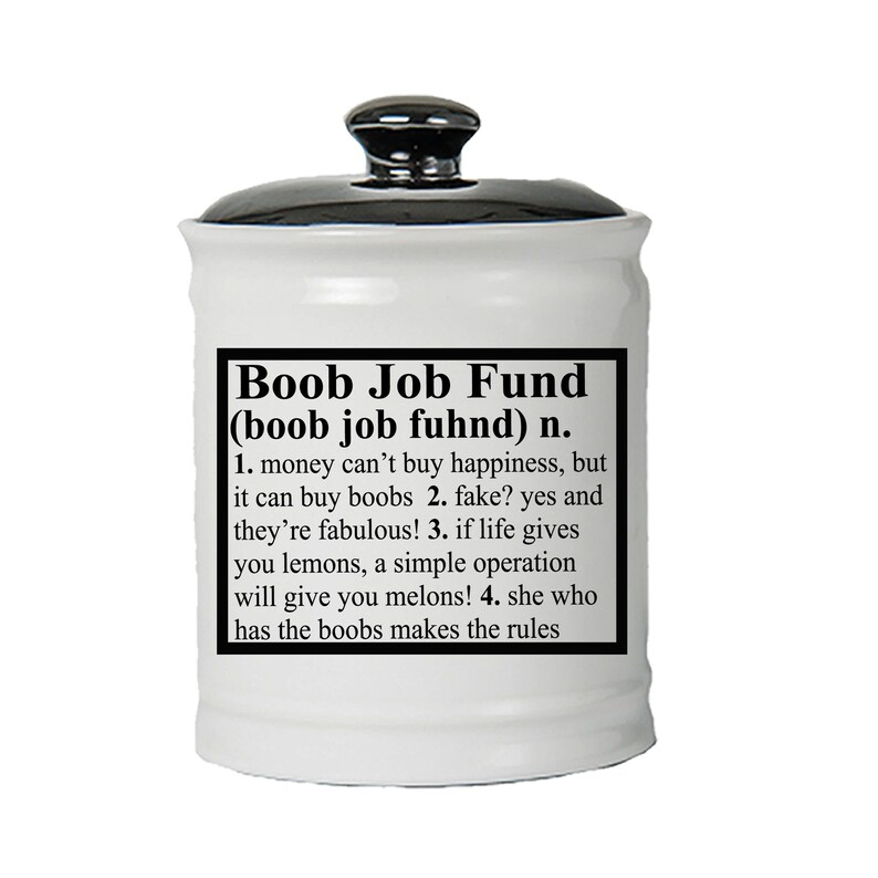 Piggy Bank Boob Job Fund Jar Round Ceramic Coin Bank with Etsy