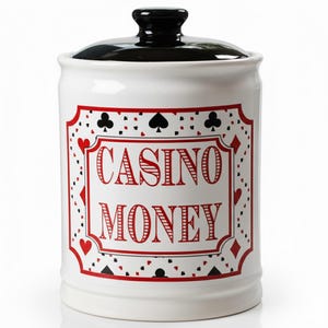 Casino Money Piggy Bank: Ceramic Gambling Gift Jar image 11