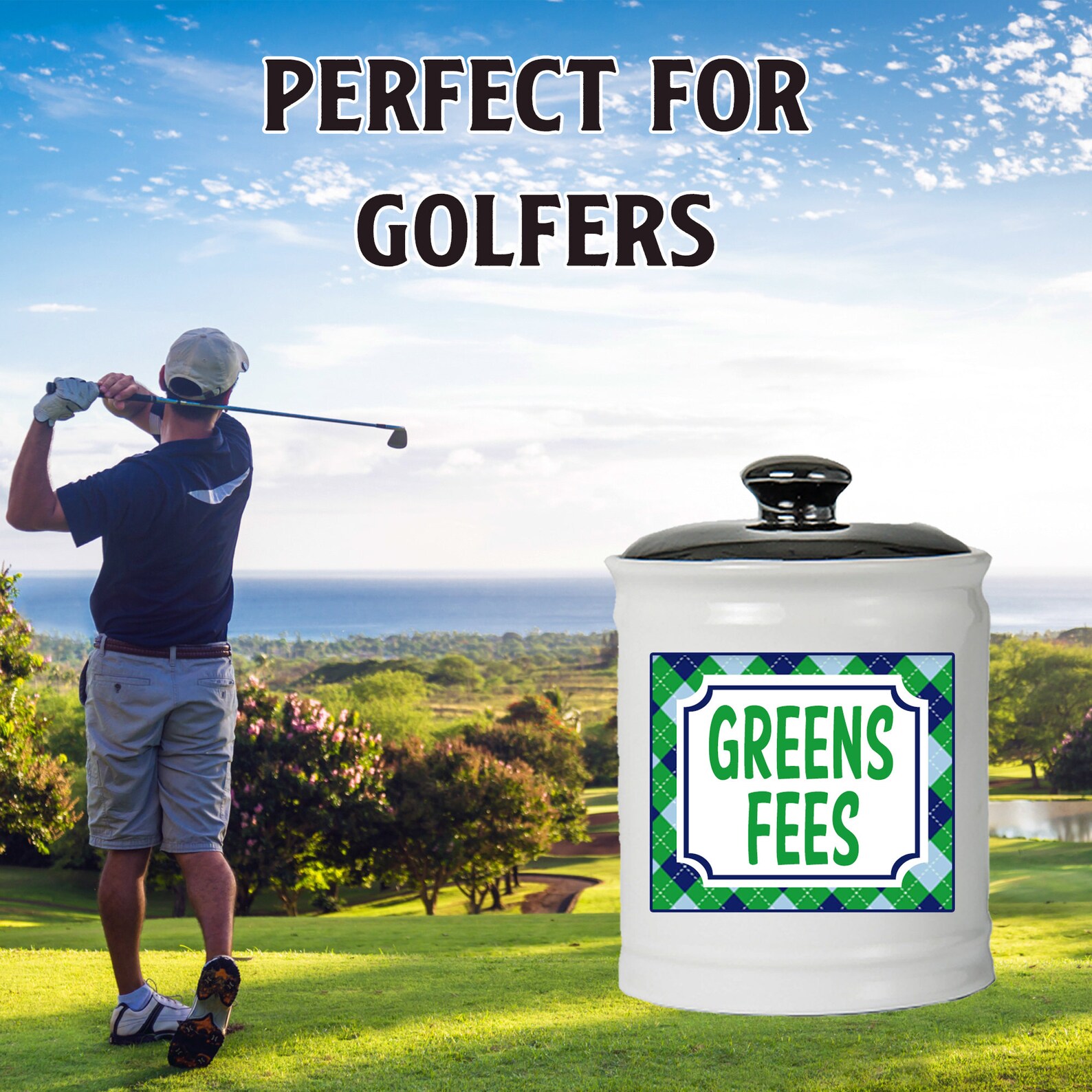 Golf Gifts Green Fees Golfing Piggy Bank Golf Money Bank Coin Etsy