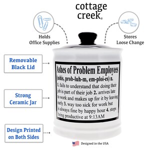 Ashes of Problem Employees Piggy Bank: Funny Office Gift image 2