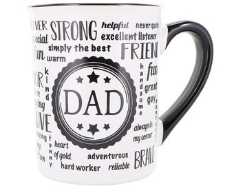 Dad Coffee Mug: 16oz Ceramic Nutritional Facts Gift