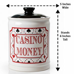 Casino Money Piggy Bank: Ceramic Gambling Gift Jar image 7