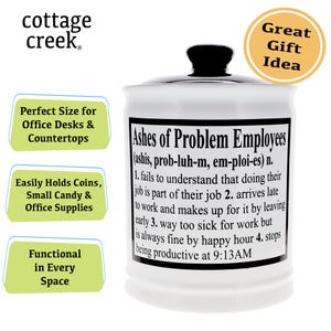 Ashes of Problem Employees Piggy Bank: Funny Office Gift image 4