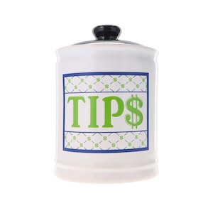 Ceramic Tips Jar: Bartender Piggy Bank, Restaurant Decor