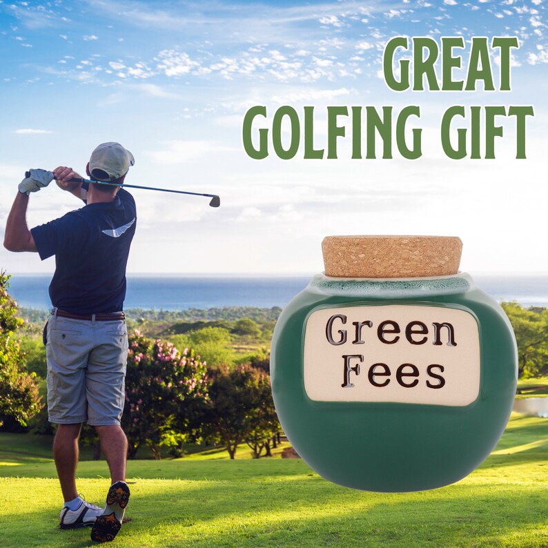 Golf Gifts Green Fees Golfing Piggy Bank Golf Money Bank Coin Etsy