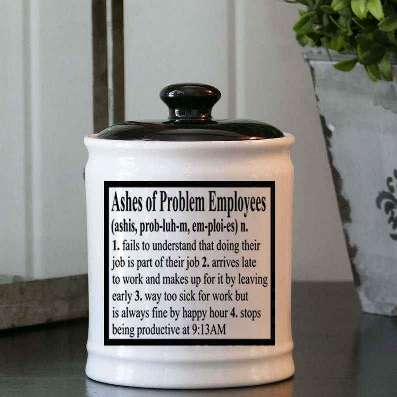Candy Jar for Office Desk Ashes of Problem Employees Change Etsy