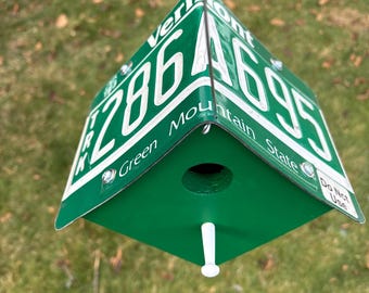 Vermont "Green Mountain State" License Plate Birdhouse
