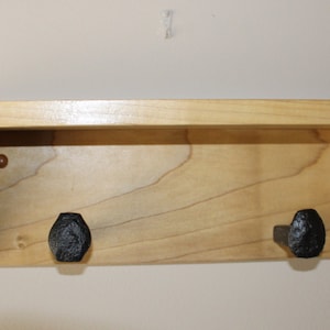 Railroad Spike Shelf, Coat Rack with 2 Hooks, Multiple Finishes Available