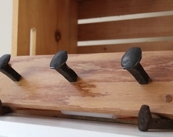Triple Railroad Spike Coat, Hat Hook, Multiple Finishes Available