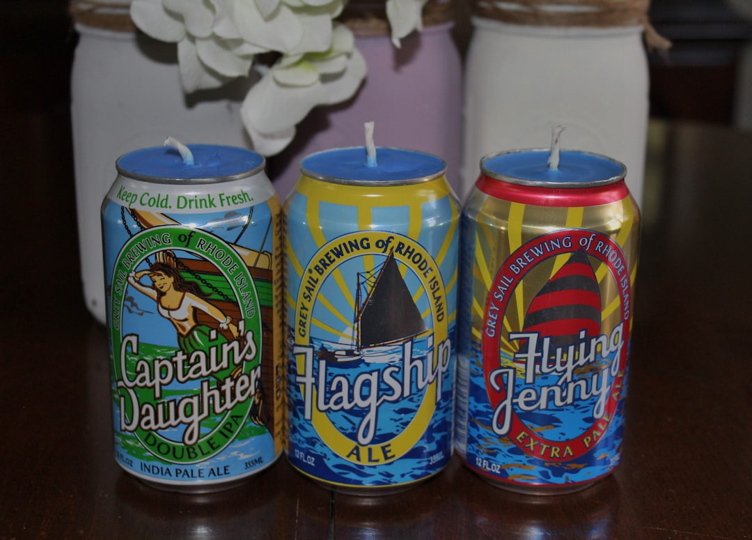 Grey Sail Brewing of Rhode Island Beer Can Soy Candle, Captain’s