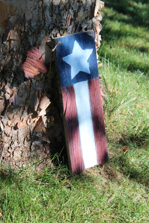 Rustic American Flag Made Of Old Barn Wood Etsy