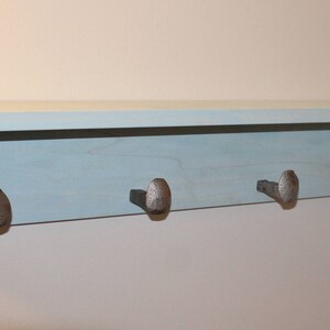 Railroad Spike Shelf, Coat Rack with 4 Hooks, Multiple Finishes Available