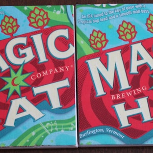 Set of 2 Magic Hat Beer Box Drink Coasters