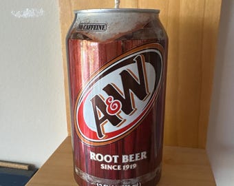 A&W Root Beer Soda Can Candle, Root Beer Scent