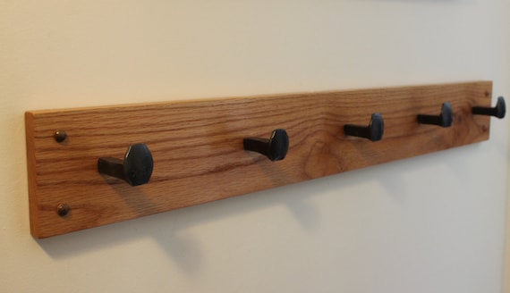 Railroad Spike Coat and Hat Rack With 5 Hooks Multiple Finishes Available Etsy