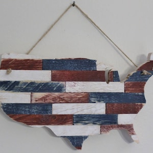 Rustic, Patriotic United States Pallet Wood Cut Out