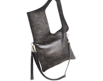 la rue distressed studded shoulder bag