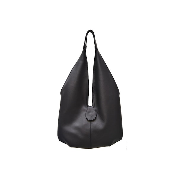 Black shoulder bag   /Leather Bag/Handmade leather bag/shoulder bag /black  leather bag /handcrafted in london /la rue/