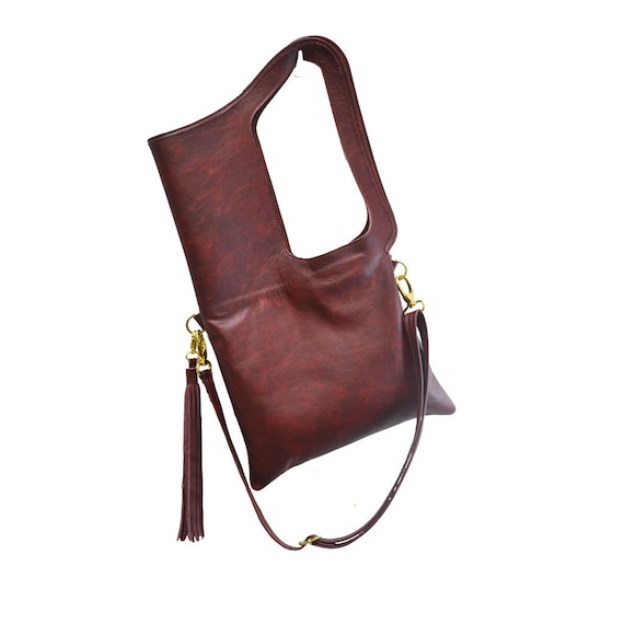 la rue distressed studded shoulder bag