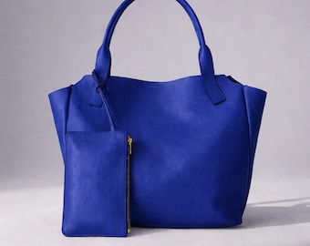 Handgemaakte oranje leren shopper