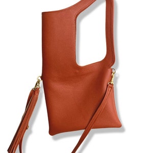 La rue bag /shoulder bag la rue / orange leather /handmade shoulder bag / made in london bag/