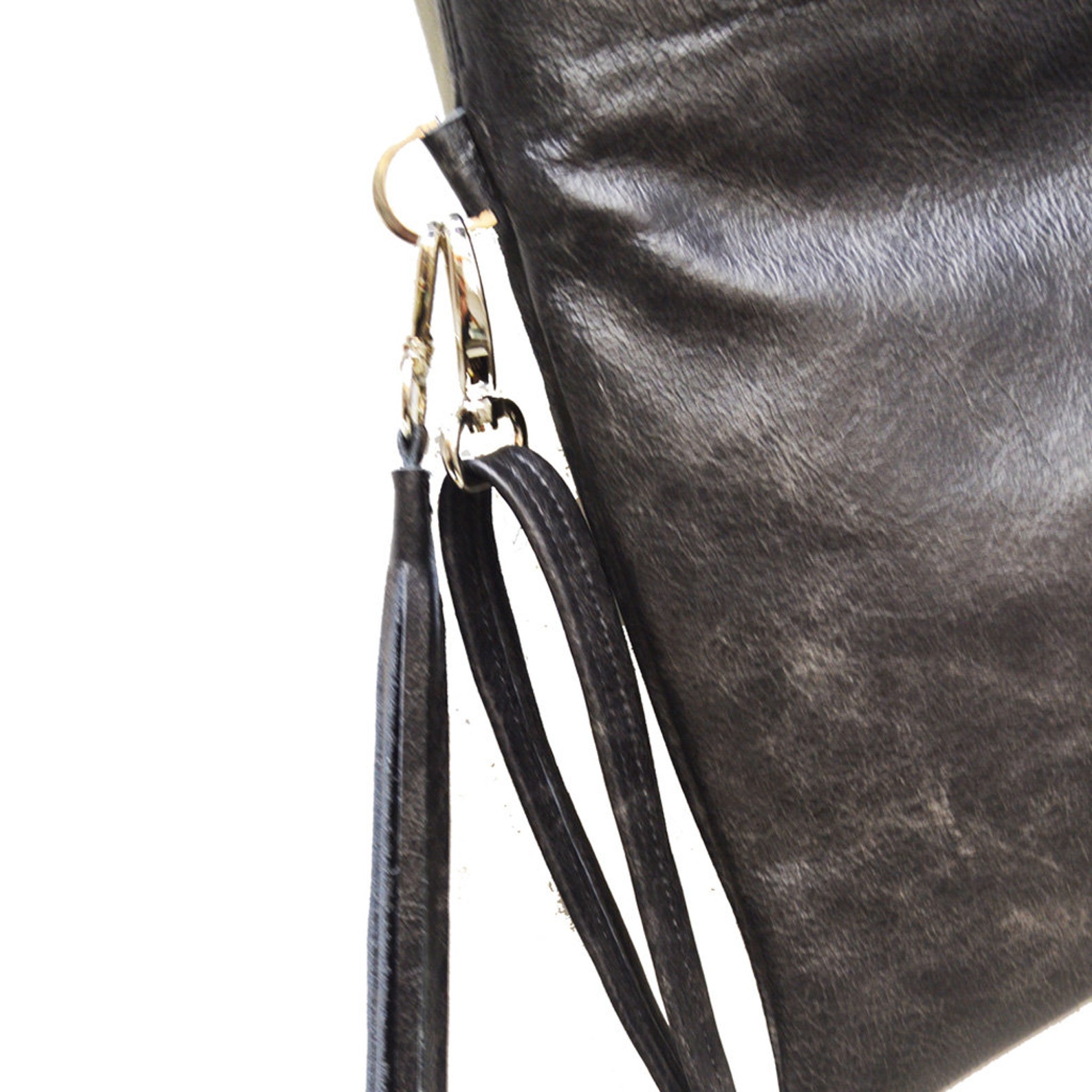 Leather Shoulder Bag/distressed Black Shoulder Bag/black Shoulder Bag