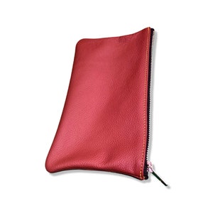 Wijn lederen rits etui / lederen rits etui / zakje / handgemaakte rits etui / wijn kleur rits etui / handgemaakte / madeinlondon /