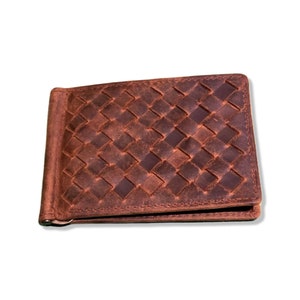 Money clip wallet / leather brown / Leather Wallet / wallet / mini wallet / marrón claro / tarjetas de billetera hechas a mano / handmade / madeinlondon / money clip
