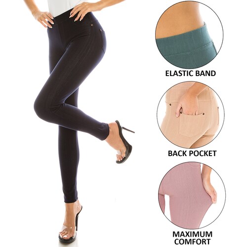 Plus Size Jean Leggings With Pockets