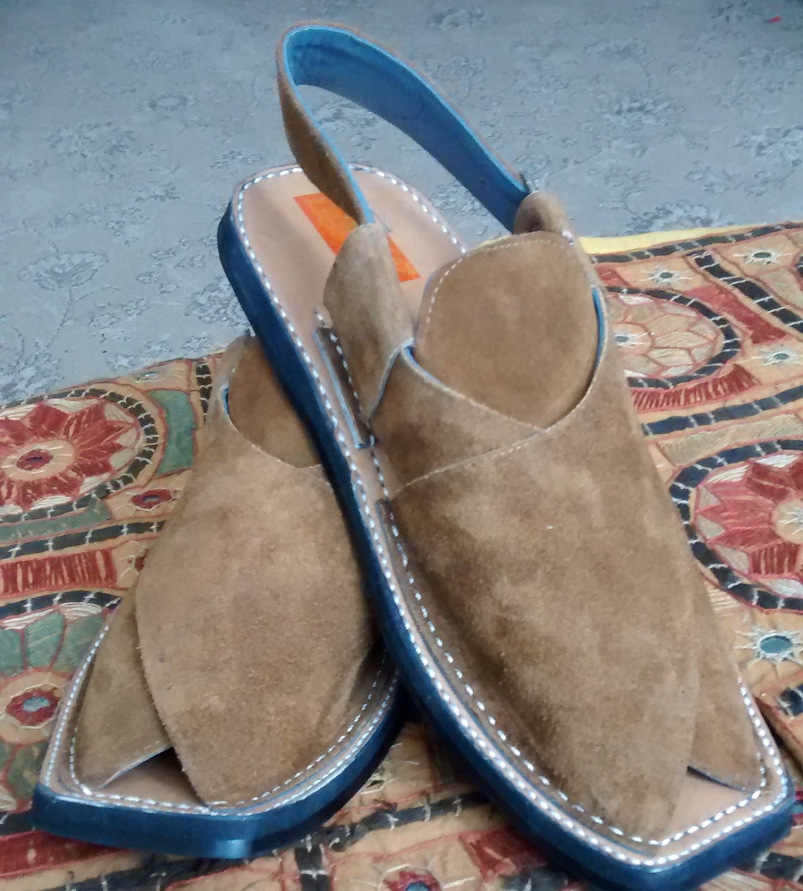 Kohati Peshawari Handmade PK Suede Eid Chappal Camel Color - Etsy UK