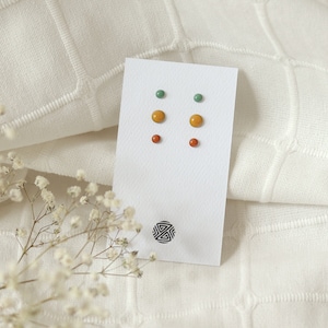 Stainless Steel Stud Earrings Set • Modern Colorful Resin Earrings • Minimal Studs For Multiple Piercings • Hypoallergenic Everyday Studs