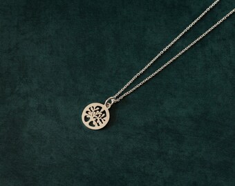 Silberkette mit Anhänger Baum des Lebens • Einzigartige von der Natur inspirierte Halskette • Elegante minimalistische Halskette