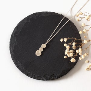 Sterling Silver Organic Shape Pendant Necklace • Handmade Textured Silver Necklace • Minimalist Rustic Necklace • Everyday Silver Jewelry