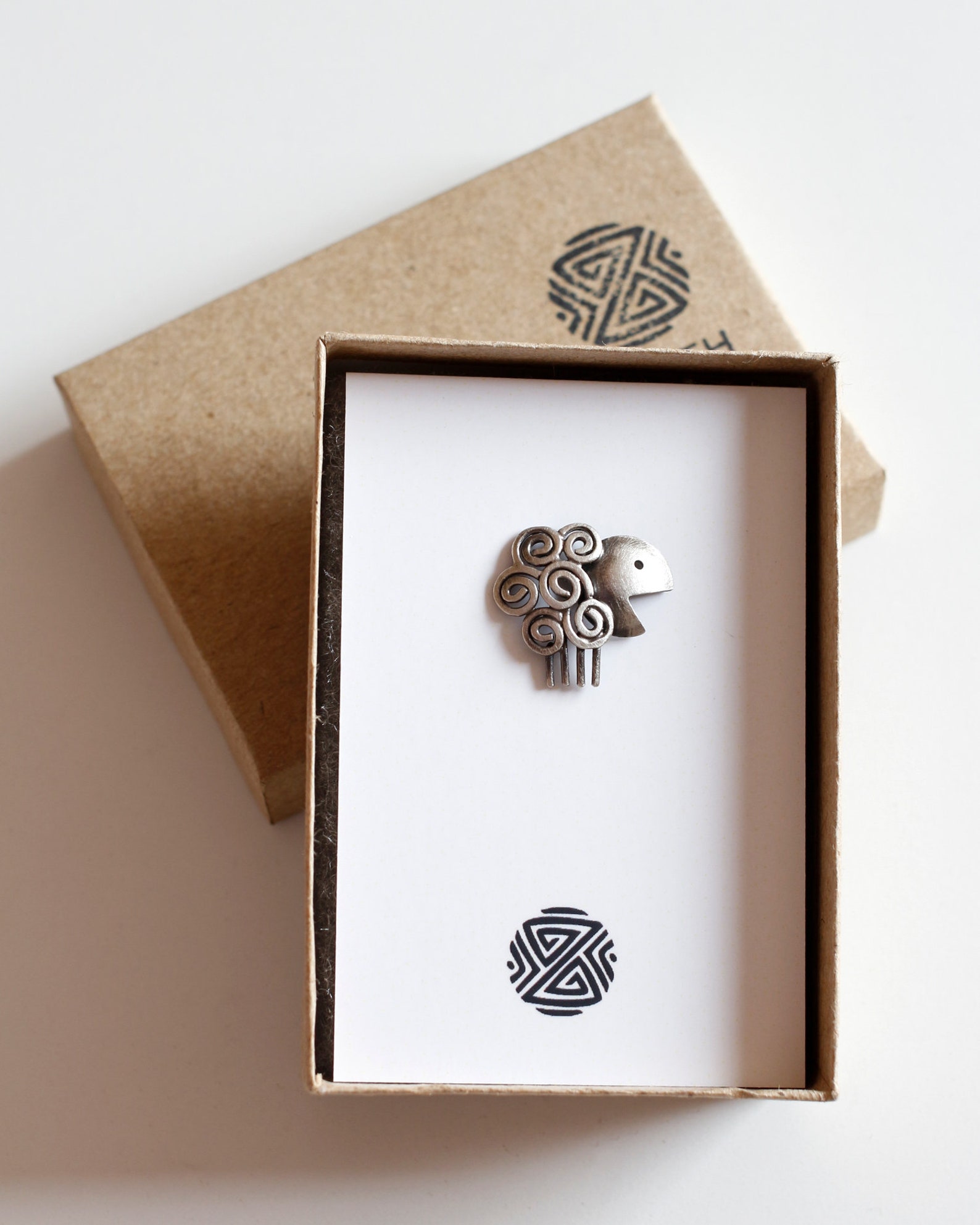 Sterling Silver Sheep Pin Brooch Rustic Curly Sheep Collar - Etsy