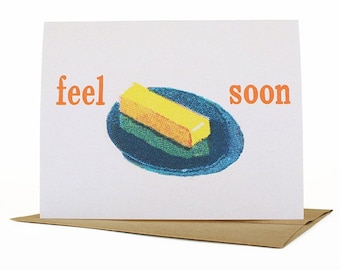 Feel Better Soon, Get Well Card, Humorous Get Well Card, Quirky Get Well Card, Funny Get Well Card, Quirky Rebus Card, Vintage Collage Art