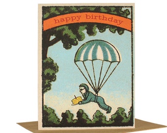 Happy Birthday Card,  Quirky Birthday Card, Funny Birthday, Collage Art, Vintage Art Card, Whimsical Birthday, Retro Card