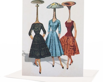 Tarjeta de mejor amiga, tarjeta ingeniosa y original, tarjeta de agradecimiento, tarjeta de felicitación, tarjeta de collage, tarjeta de amistad, tarjeta de arte vintage, tarjeta retro