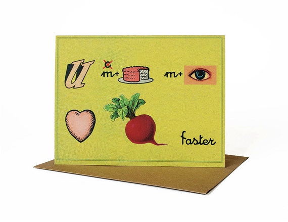 Retro Rebus Carte Romantique Vous Faites Mon Cœur Battre Etsy