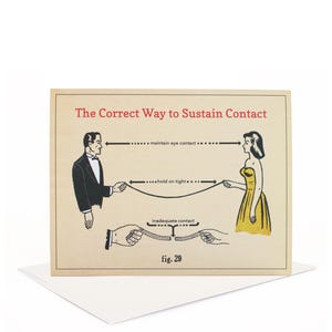 Contact, Romantic Quirky Greeting Card, Retro Greeting Card,  Vintage Retro Card, Collage Art Card,  Friendship Card, Love Card