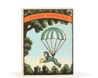 Tarjeta de feliz cumpleaños, tarjeta de cumpleaños original, cumpleaños divertido, arte de collage, tarjeta de arte vintage, cumpleaños caprichoso, tarjeta retro