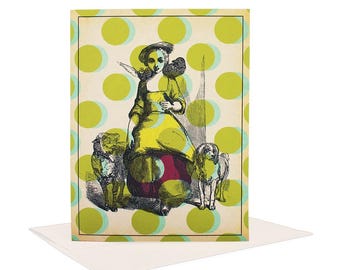 Tarjeta de felicitación caprichosa de "Amigo y Fauna", tarjeta de agradecimiento retro, tarjeta de amistad peculiar, tarjeta efímera vintage
