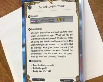 FFXIV Quest Log Card for Any Occasion (Printed or Digital)