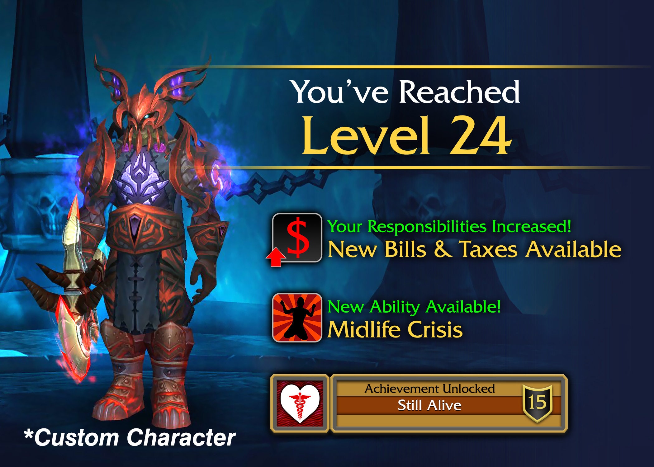 Wow level Up Birthday Card printed or Digital Etsy