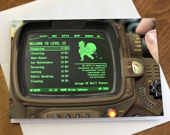 Fallout "Level Up" Personalized Birthday Card