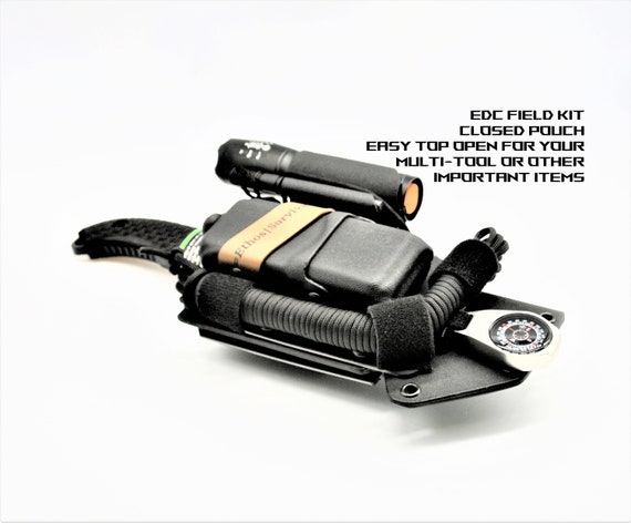 EDC Field Kit .. EVOLUTION... Schrade Frontier Knife, Tactical Pouch, Kydex Sheath, 20 ft' 550 paracord, Flashlight, & Fire starter.