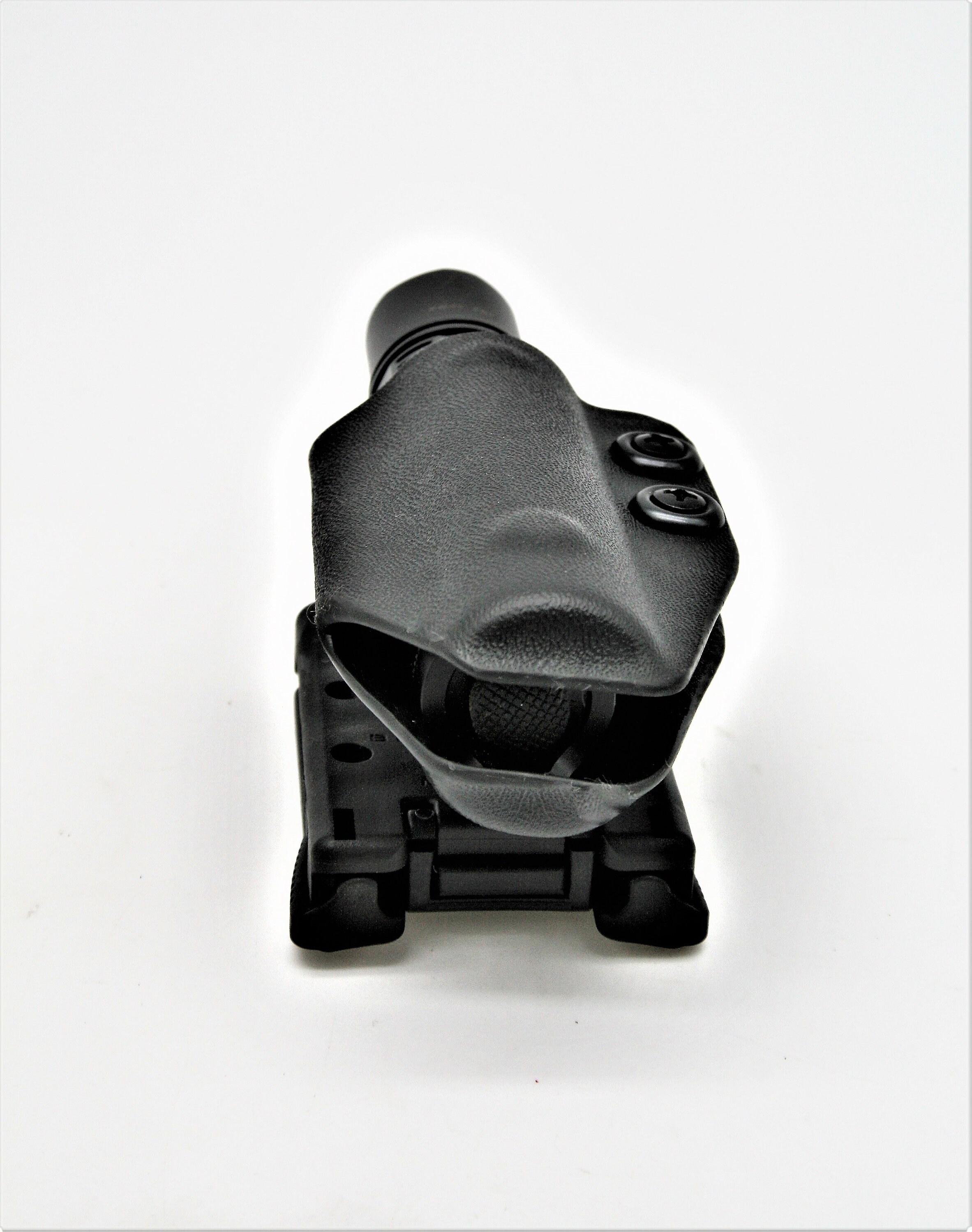 Tactical Flashlight and Holster-Kydex holster with belt clip. Holster