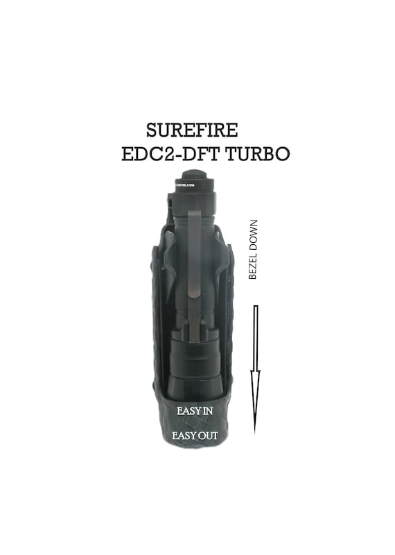 Surefire EDC2-DFT Turbo Flashlight ,Thyrm Switchback Pocket Clip ES Bezel Down  Flashlight Holster,  ( FLASHLIGHT  not included)
