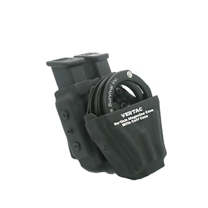 Handboeienholster dubbel tijdschrift: VER-TAC verticale magazijnen, slim-fit