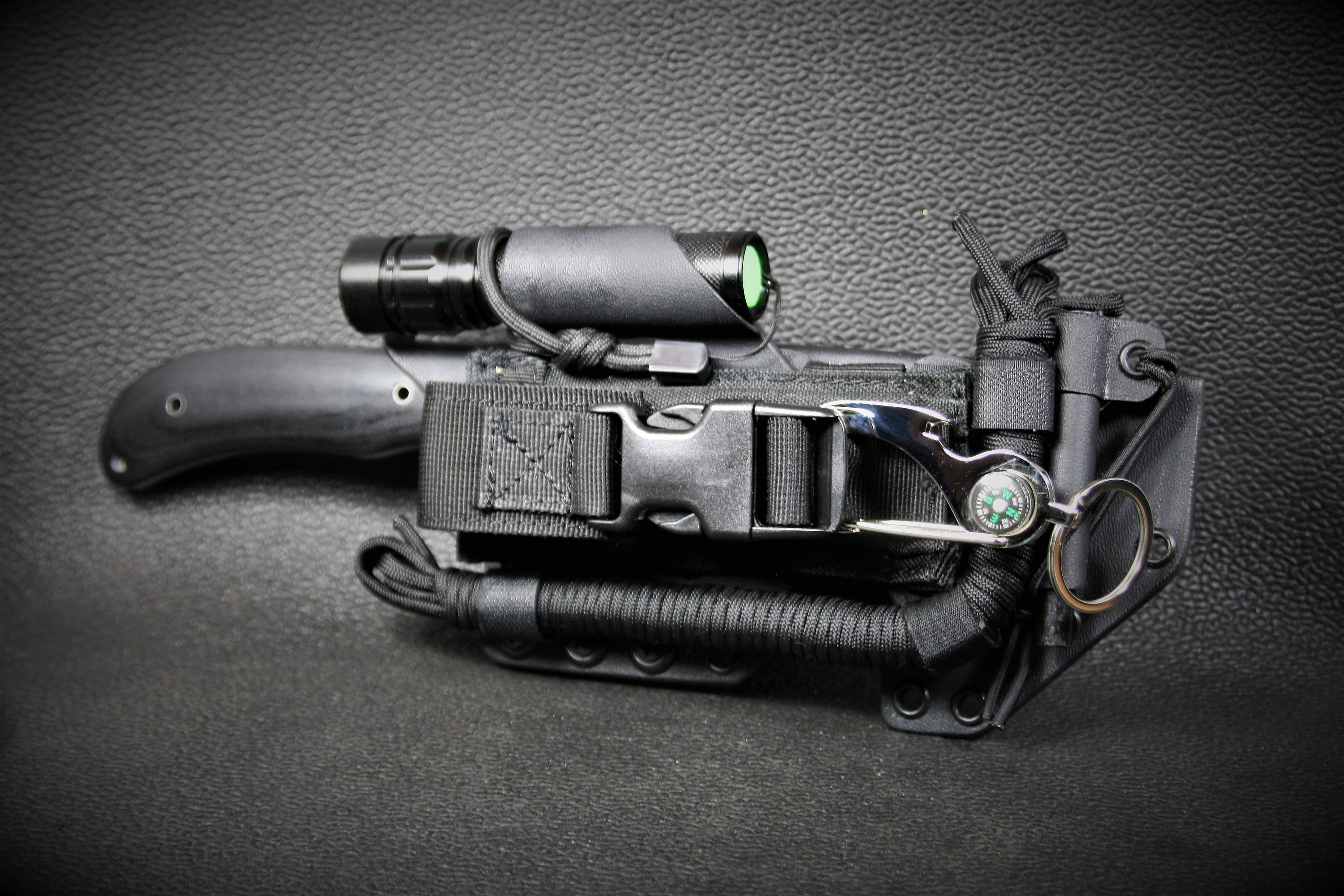 EDC Field Kit, Schrade Frontier Knife, Canvas Tactical Pouch, Kydex