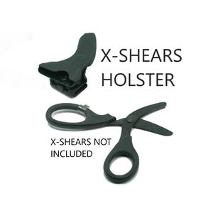 May include: Black plastic holster for X-Shears. The holster is designed to hold the shears securely in place. X-Shears not included.